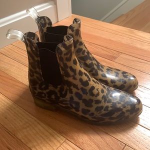 J. Crew Ankle Rain Boots (Leopard Print)